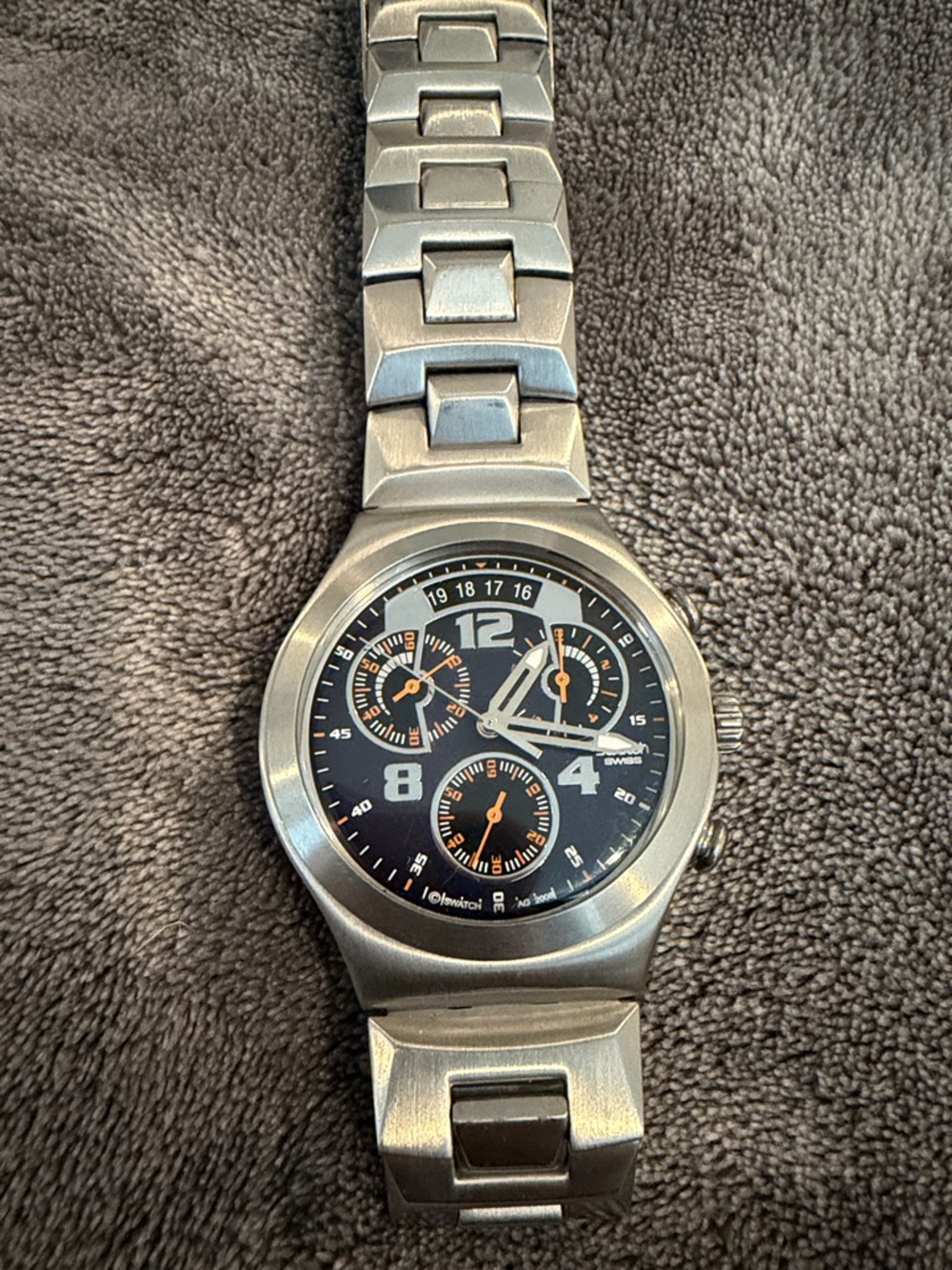 Swatch Irony Chrono Fine Steel YCS514 watch.